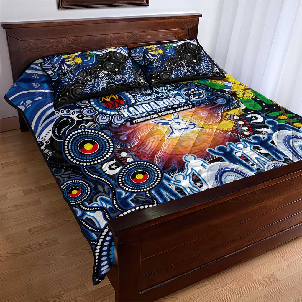 NAIDOC Week 2025 Kangaroos Football Quilt Bed Set Aboriginal Dot Painting