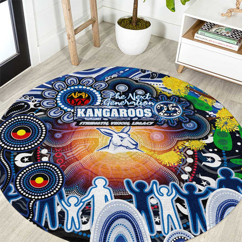NAIDOC Week 2025 Kangaroos Football Round Carpet Aboriginal Dot Painting