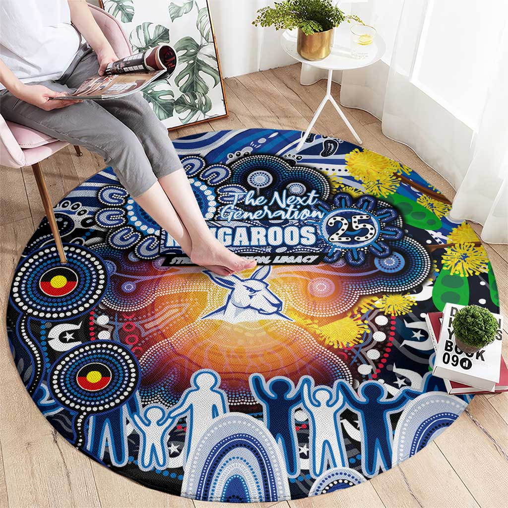 NAIDOC Week 2025 Kangaroos Football Round Carpet Aboriginal Dot Painting