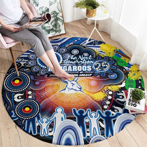 NAIDOC Week 2025 Kangaroos Football Round Carpet Aboriginal Dot Painting