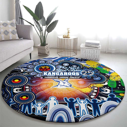 NAIDOC Week 2025 Kangaroos Football Round Carpet Aboriginal Dot Painting