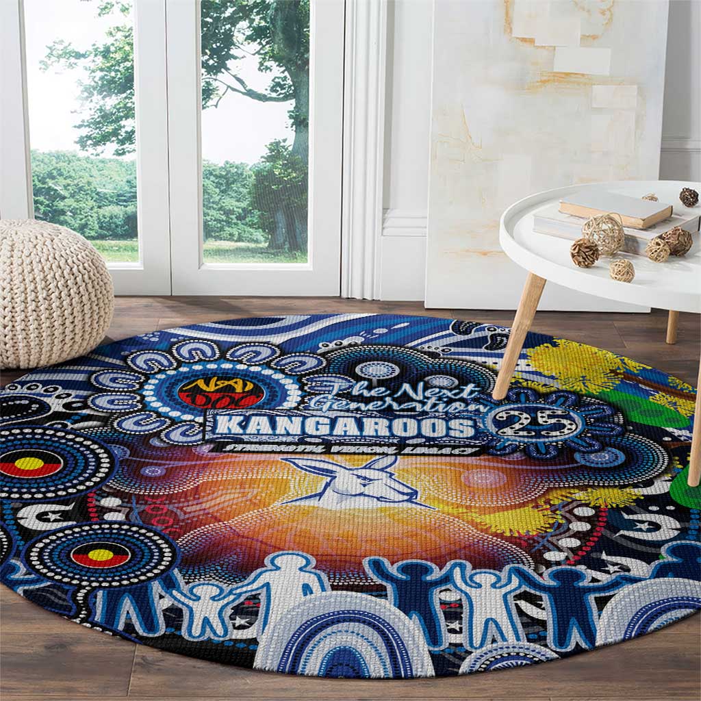 NAIDOC Week 2025 Kangaroos Football Round Carpet Aboriginal Dot Painting