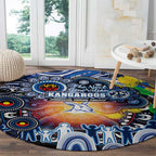 NAIDOC Week 2025 Kangaroos Football Round Carpet Aboriginal Dot Painting