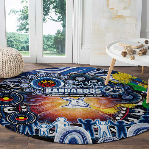 NAIDOC Week 2025 Kangaroos Football Round Carpet Aboriginal Dot Painting
