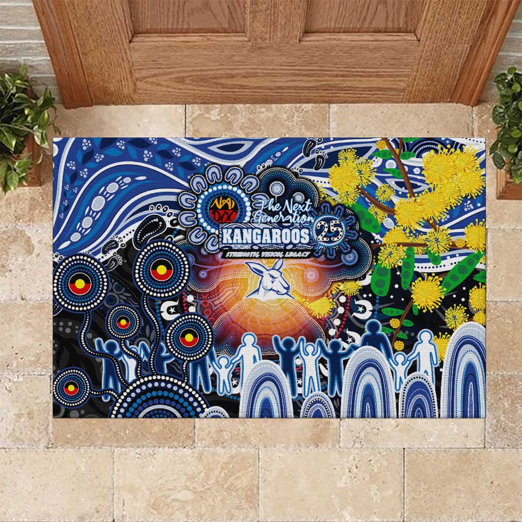 NAIDOC Week 2025 Kangaroos Football Rubber Doormat Aboriginal Dot Painting