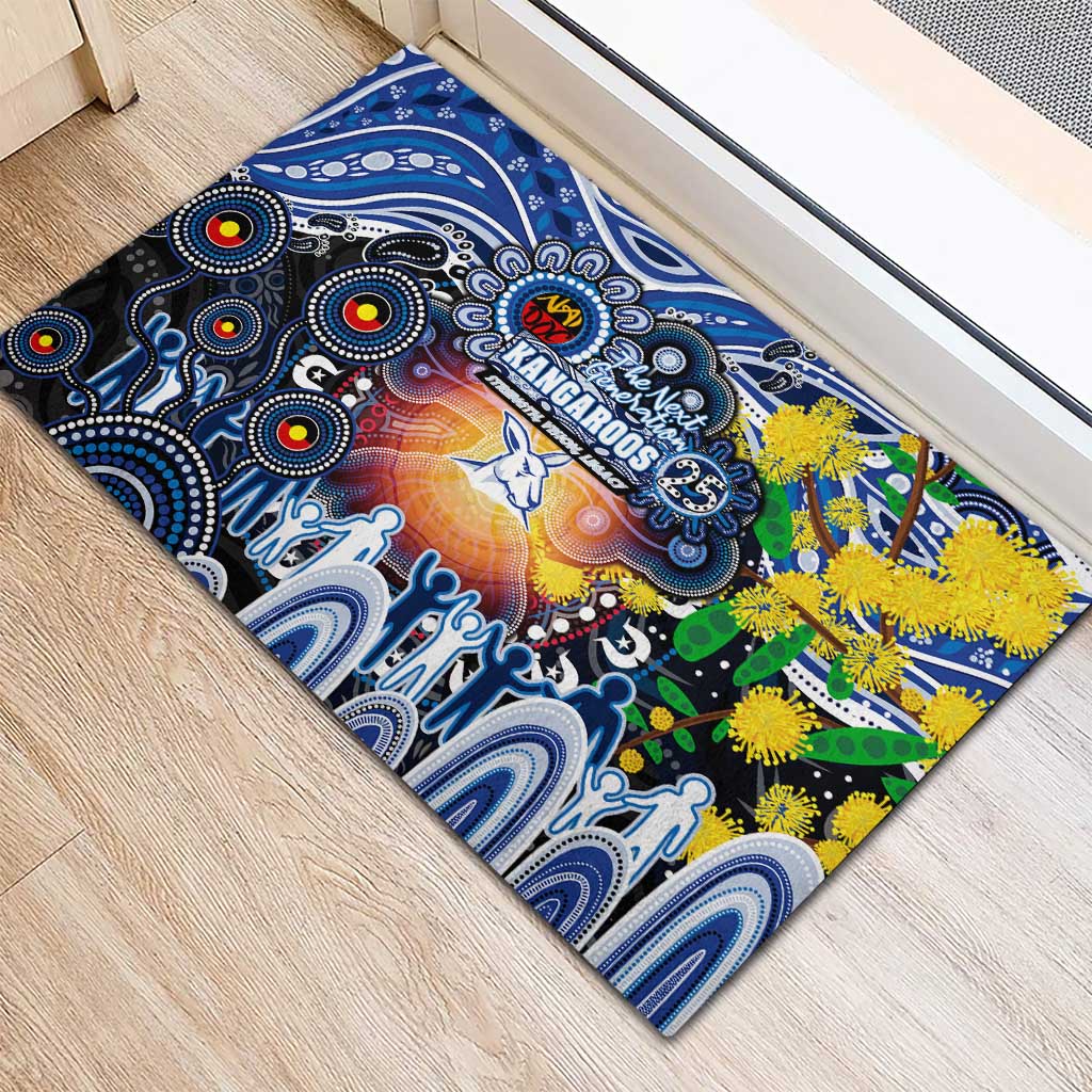 NAIDOC Week 2025 Kangaroos Football Rubber Doormat Aboriginal Dot Painting
