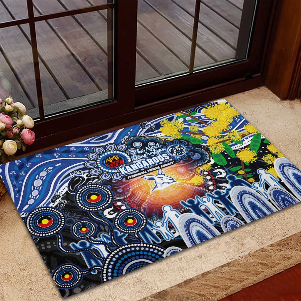 NAIDOC Week 2025 Kangaroos Football Rubber Doormat Aboriginal Dot Painting