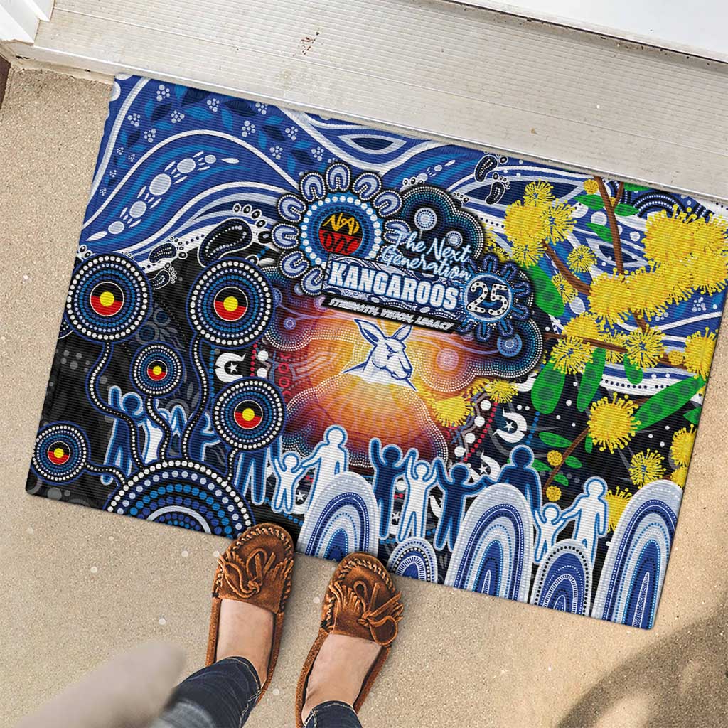 NAIDOC Week 2025 Kangaroos Football Rubber Doormat Aboriginal Dot Painting