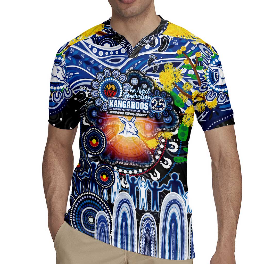 Personalised NAIDOC Week 2025 Kangaroos Football Rugby Jersey Aboriginal Dot Painting