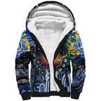 Personalised NAIDOC Week 2025 Kangaroos Football Sherpa Hoodie Aboriginal Dot Painting