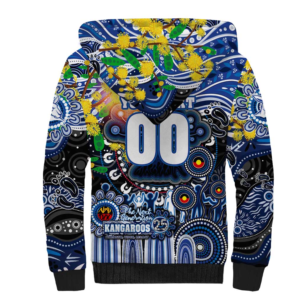 Personalised NAIDOC Week 2025 Kangaroos Football Sherpa Hoodie Aboriginal Dot Painting