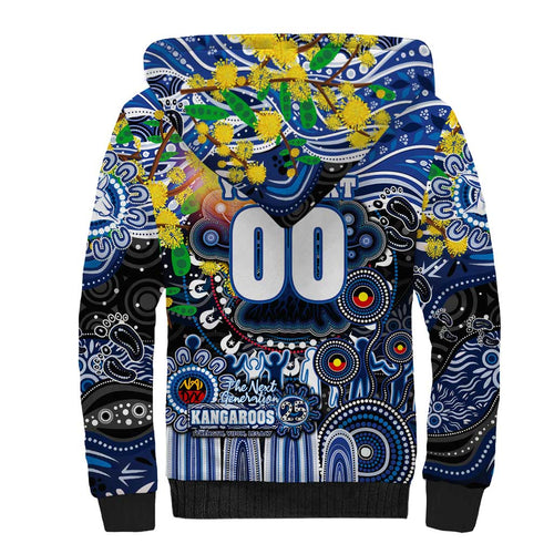Personalised NAIDOC Week 2025 Kangaroos Football Sherpa Hoodie Aboriginal Dot Painting