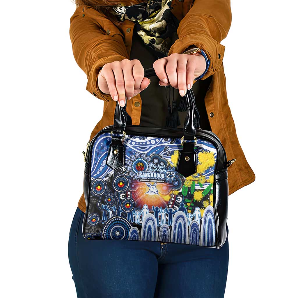 NAIDOC Week 2025 Kangaroos Football Shoulder Handbag Aboriginal Dot Painting