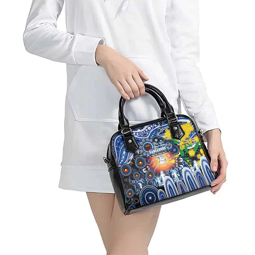 NAIDOC Week 2025 Kangaroos Football Shoulder Handbag Aboriginal Dot Painting