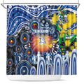 NAIDOC Week 2025 Kangaroos Football Shower Curtain Aboriginal Dot Painting