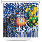 NAIDOC Week 2025 Kangaroos Football Shower Curtain Aboriginal Dot Painting