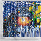 NAIDOC Week 2025 Kangaroos Football Shower Curtain Aboriginal Dot Painting