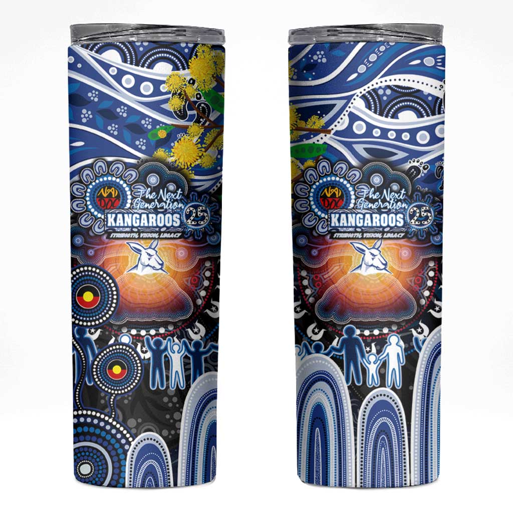 NAIDOC Week 2025 Kangaroos Football Skinny Tumbler Aboriginal Dot Painting