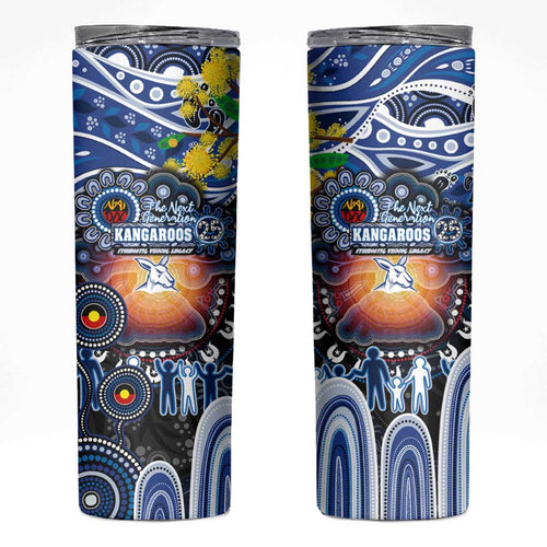 NAIDOC Week 2025 Kangaroos Football Skinny Tumbler Aboriginal Dot Painting