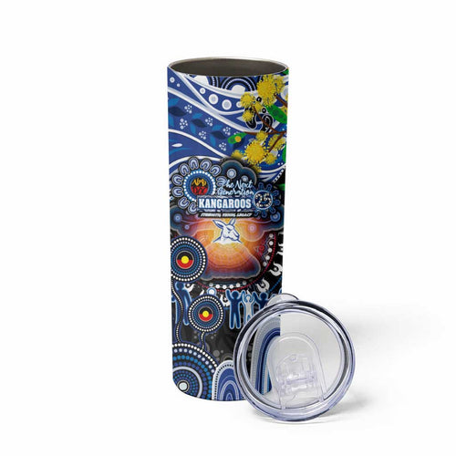 NAIDOC Week 2025 Kangaroos Football Skinny Tumbler Aboriginal Dot Painting