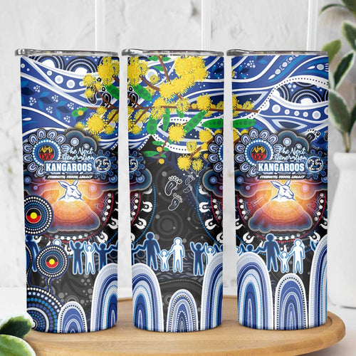 NAIDOC Week 2025 Kangaroos Football Skinny Tumbler Aboriginal Dot Painting