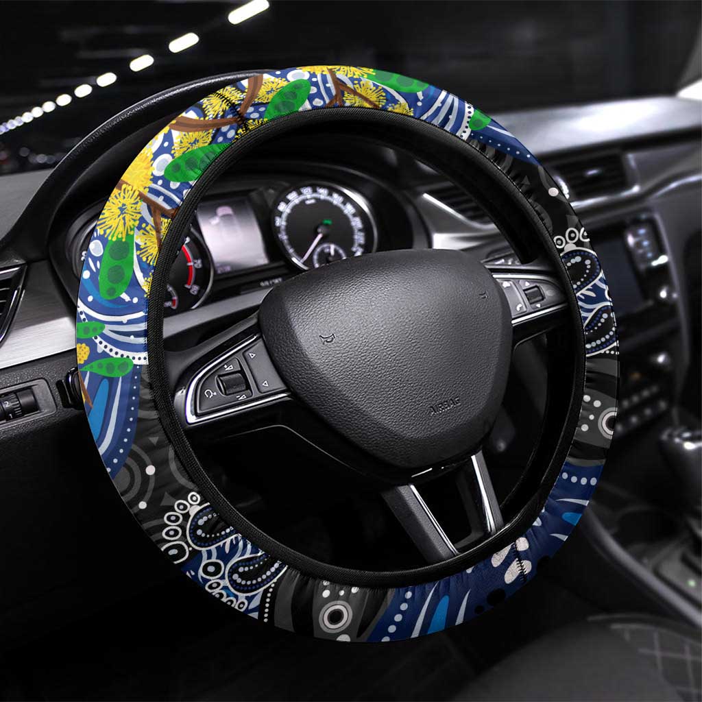 NAIDOC Week 2025 Kangaroos Football Steering Wheel Cover Aboriginal Dot Painting