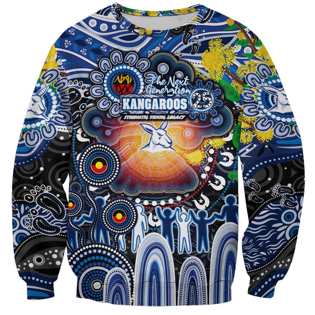 Personalised NAIDOC Week 2025 Kangaroos Football Sweatshirt Aboriginal Dot Painting