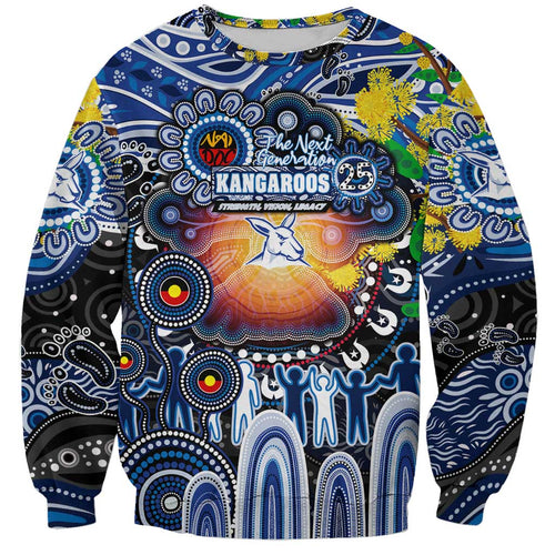 Personalised NAIDOC Week 2025 Kangaroos Football Sweatshirt Aboriginal Dot Painting
