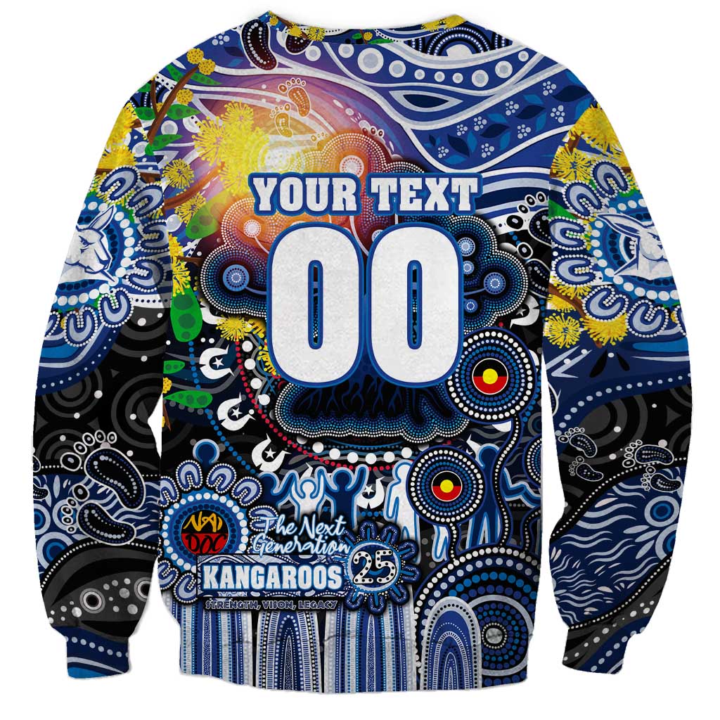Personalised NAIDOC Week 2025 Kangaroos Football Sweatshirt Aboriginal Dot Painting