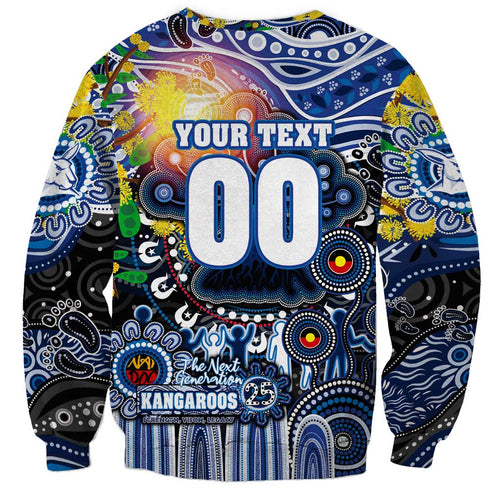 Personalised NAIDOC Week 2025 Kangaroos Football Sweatshirt Aboriginal Dot Painting