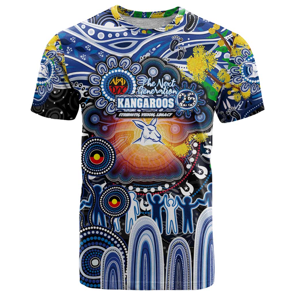 Personalised NAIDOC Week 2025 Kangaroos Football T Shirt Aboriginal Dot Painting