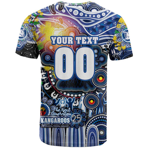 Personalised NAIDOC Week 2025 Kangaroos Football T Shirt Aboriginal Dot Painting