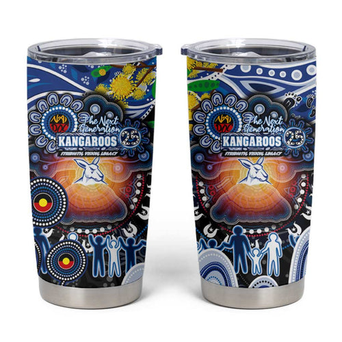 NAIDOC Week 2025 Kangaroos Football Tumbler Cup Aboriginal Dot Painting
