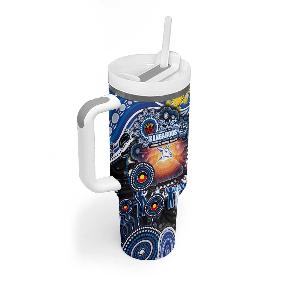 NAIDOC Week 2025 Kangaroos Football Tumbler With Handle Aboriginal Dot Painting
