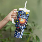NAIDOC Week 2025 Kangaroos Football Tumbler With Handle Aboriginal Dot Painting