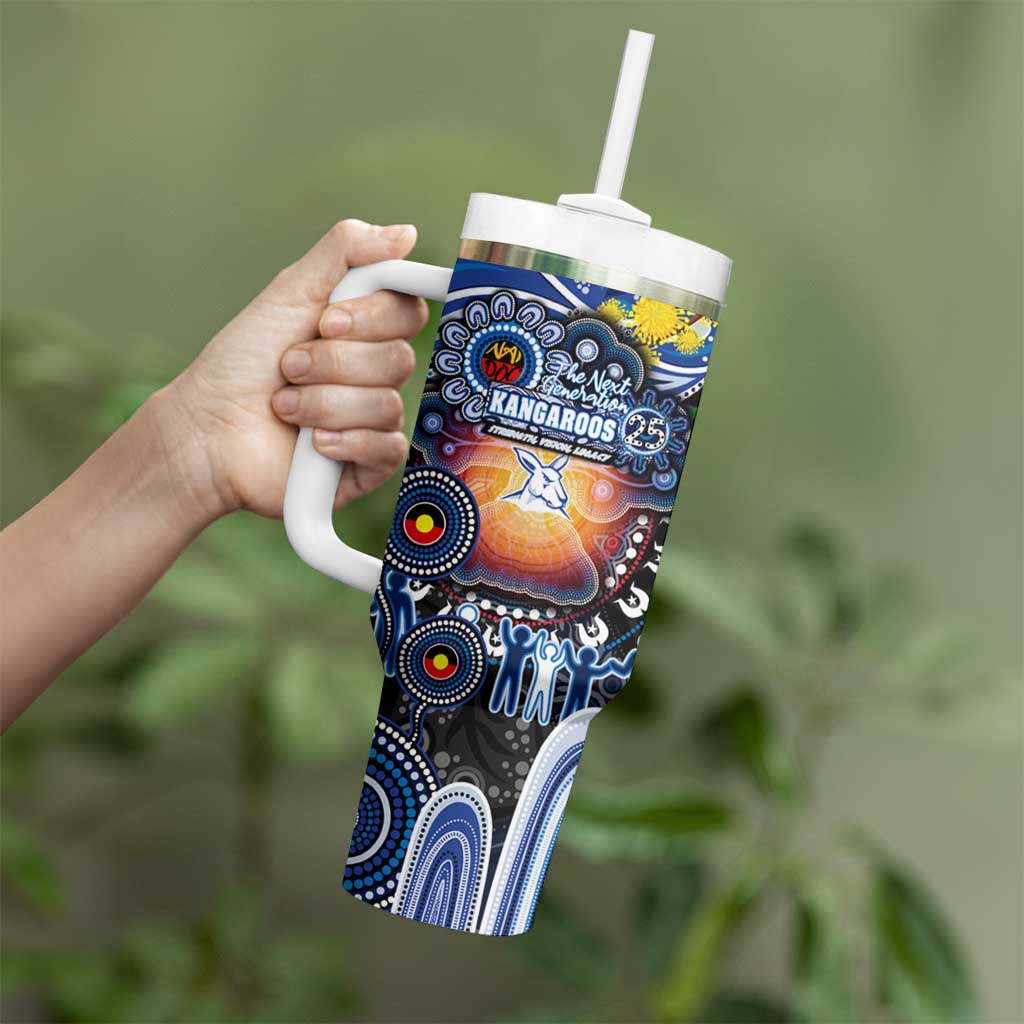 NAIDOC Week 2025 Kangaroos Football Tumbler With Handle Aboriginal Dot Painting
