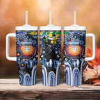 NAIDOC Week 2025 Kangaroos Football Tumbler With Handle Aboriginal Dot Painting