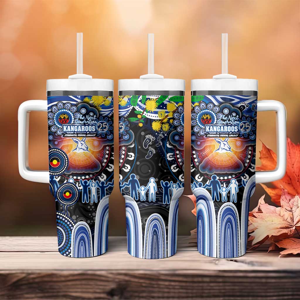 NAIDOC Week 2025 Kangaroos Football Tumbler With Handle Aboriginal Dot Painting