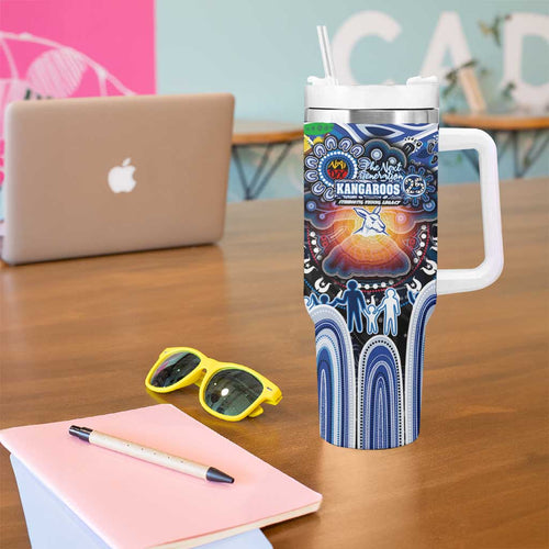 NAIDOC Week 2025 Kangaroos Football Tumbler With Handle Aboriginal Dot Painting