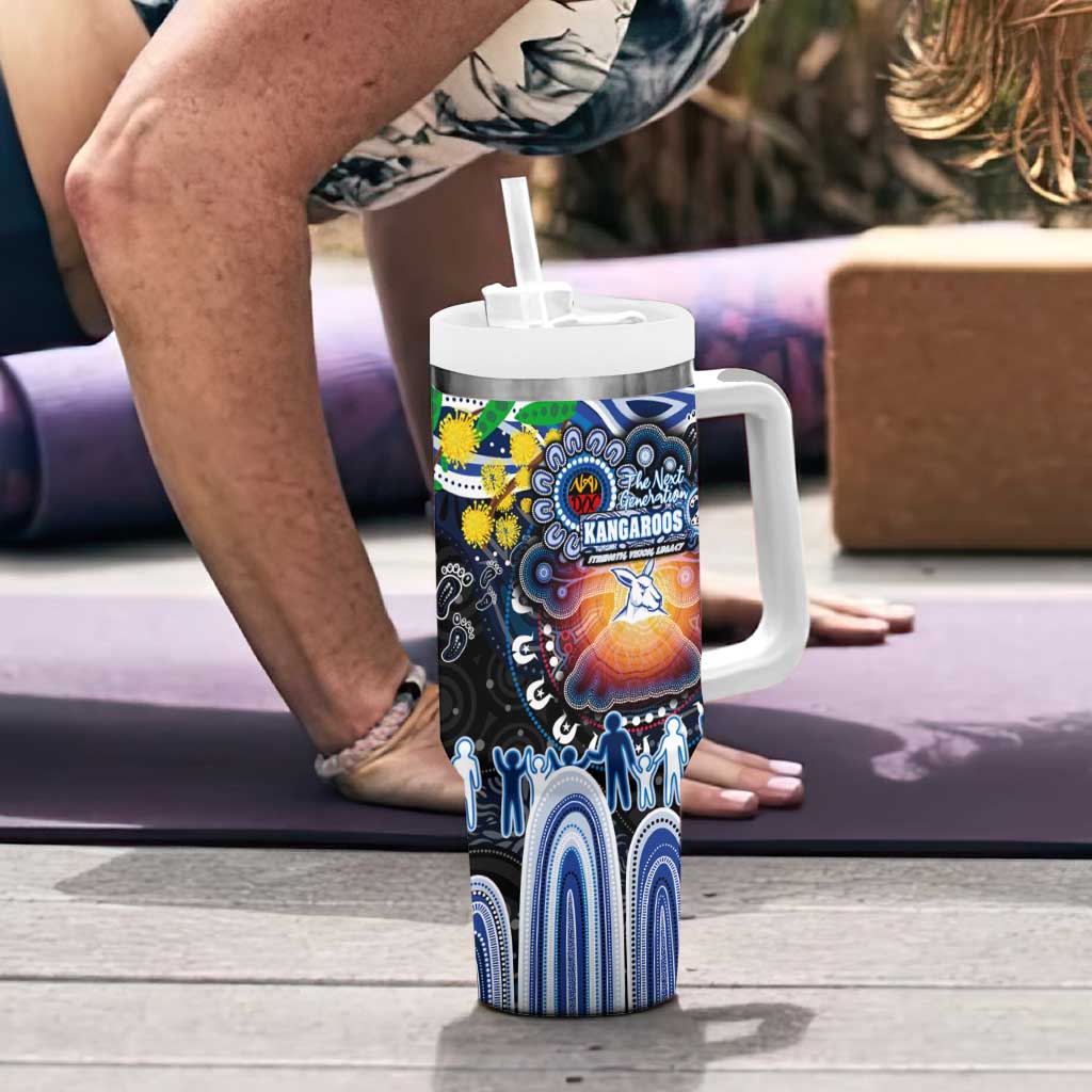 NAIDOC Week 2025 Kangaroos Football Tumbler With Handle Aboriginal Dot Painting