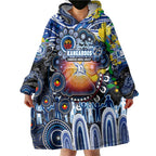 Personalised NAIDOC Week 2025 Kangaroos Football Wearable Blanket Hoodie Aboriginal Dot Painting