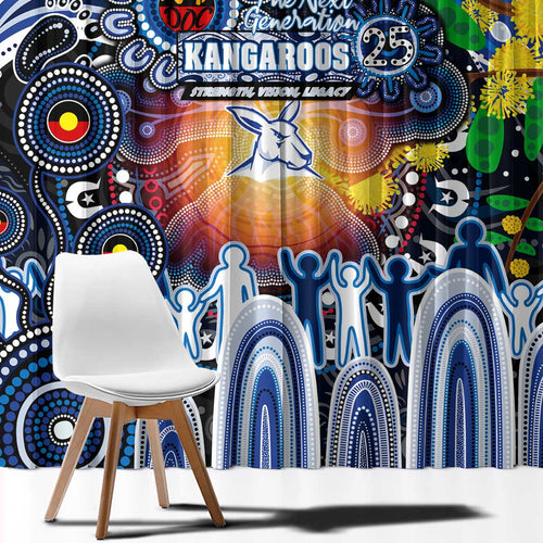 NAIDOC Week 2025 Kangaroos Football Window Curtain Aboriginal Dot Painting