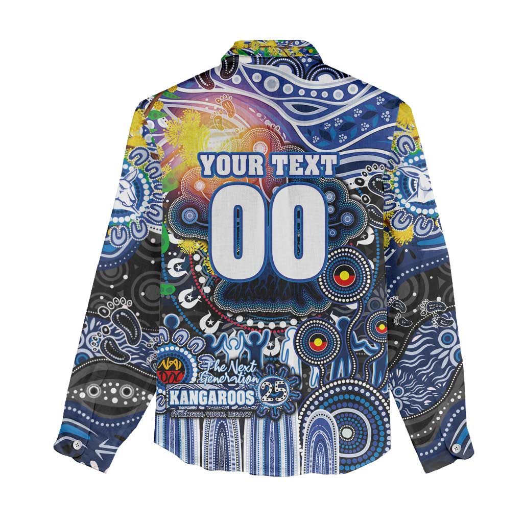 Personalised NAIDOC Week 2025 Kangaroos Football Women Casual Shirt Aboriginal Dot Painting
