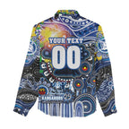 Personalised NAIDOC Week 2025 Kangaroos Football Women Casual Shirt Aboriginal Dot Painting