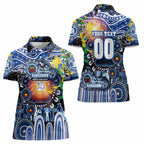 Personalised NAIDOC Week 2025 Kangaroos Football Women Polo Shirt Aboriginal Dot Painting