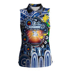 Personalised NAIDOC Week 2025 Kangaroos Football Women Sleeveless Polo Shirt Aboriginal Dot Painting