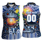 Personalised NAIDOC Week 2025 Kangaroos Football Women Sleeveless Polo Shirt Aboriginal Dot Painting