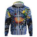 Personalised NAIDOC Week 2025 Kangaroos Football Zip Hoodie Aboriginal Dot Painting