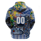 Personalised NAIDOC Week 2025 Kangaroos Football Zip Hoodie Aboriginal Dot Painting