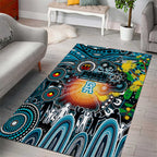 NAIDOC Week 2025 Power Football Area Rug Aboriginal Dot Painting